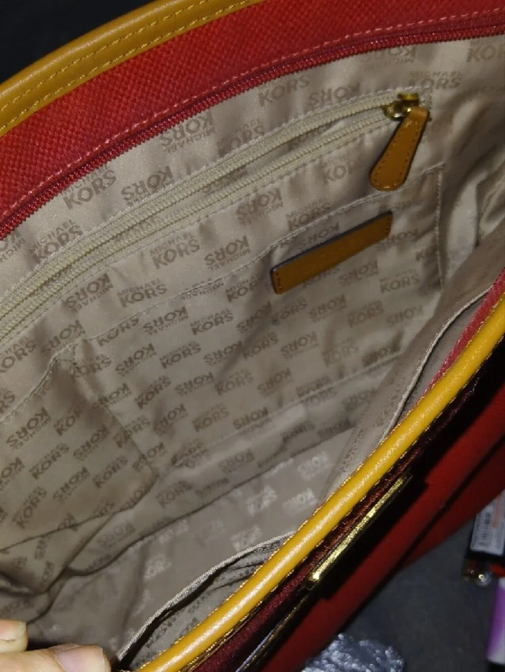 Michael Kors red canvas